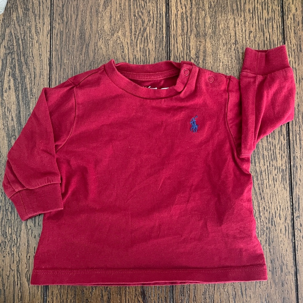 EUC Ralph Lauren Baby Boy Cotton Jersey Long-Sleeve Tee